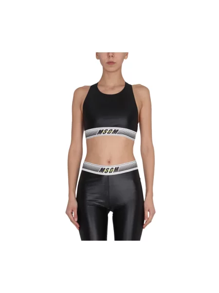Top Msgm z logo czarny