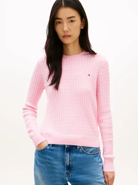 Tommy Hilfiger Sweter z dzianiny Kobiety jednolity M różowy
