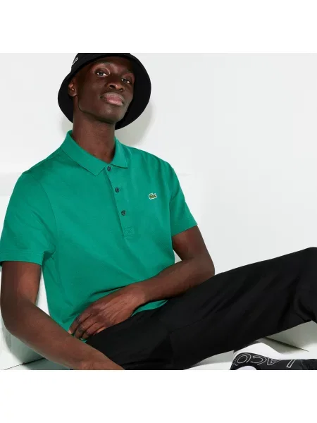 Lacoste Sportowa Koszulka Polo Do Gry W Tenisa Regular Fit Z Ultralekkiej Dzianiny zielona