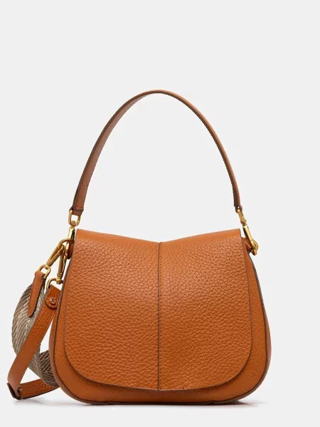 Usnjena torbica Gianni Chiarini HELENA ROUND oranžna