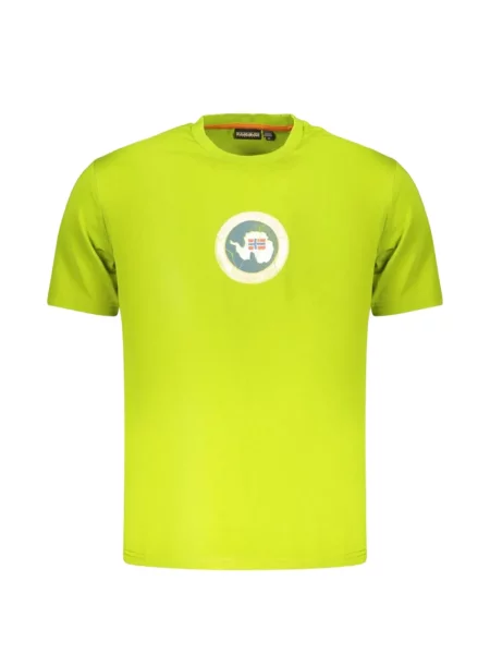 Tricou Napapijri cu imagine cu decolteu rotund verde
