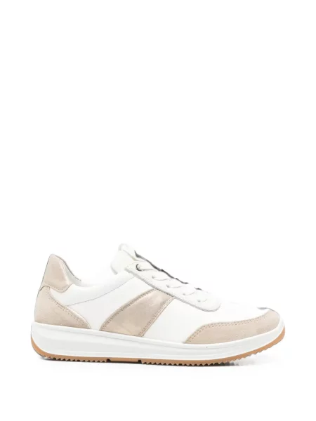 Sneakerși Ara din piele de căprioară alb