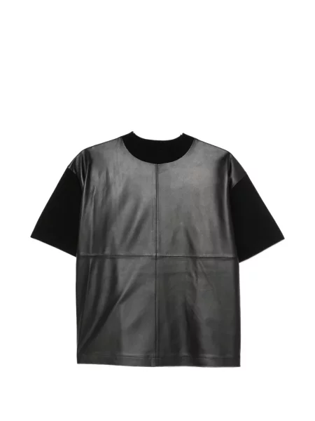 Scurt tricou Max Mara din piele negru
