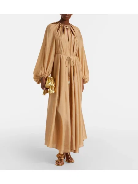 Rochie maxi Zimmermann de mătase bej
