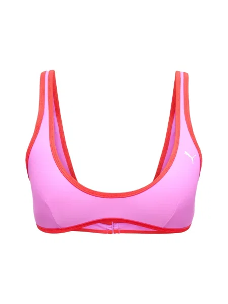 PUMA Sutien de costum de baie sport roz zmeură / roz deschis alb