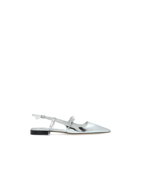 Balerinki Jimmy Choo skórzane bez obcasa szare