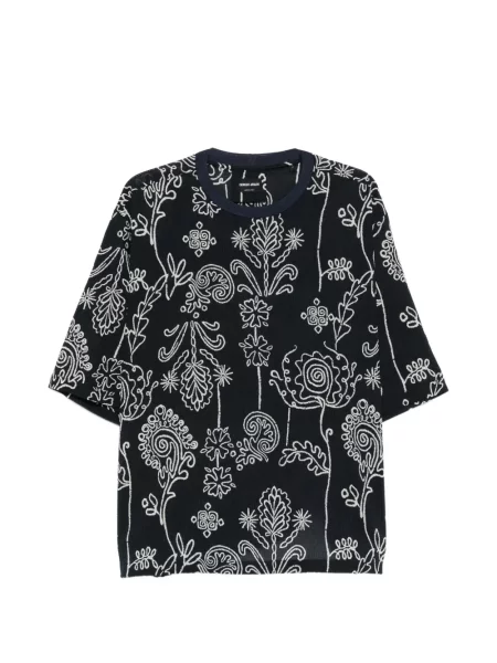 Tricou Giorgio Armani cu model floral cu imagine albastru