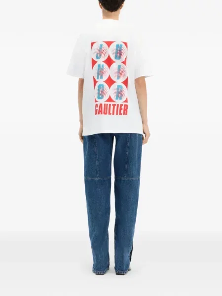Tricou Jean Paul Gaultier scurt alb