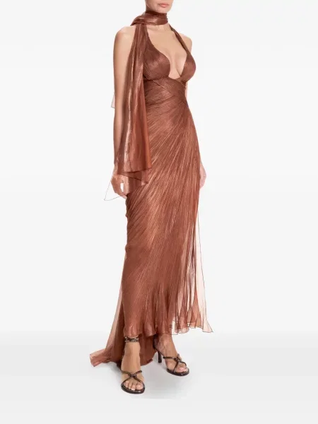 Rochie maxi Maria Lucia Hohan fără mâneci maro