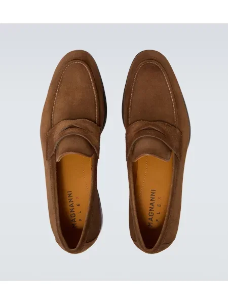 Pantofi loafer Magnanni din piele de căprioară maro