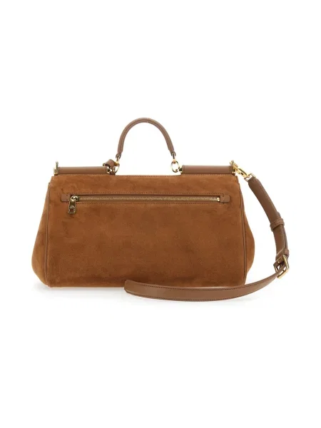 Torebka Dolce And Gabbana zamszowa brązowa