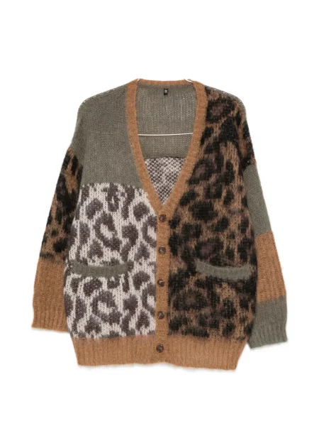 Cardigan R13 cu model leopard maro