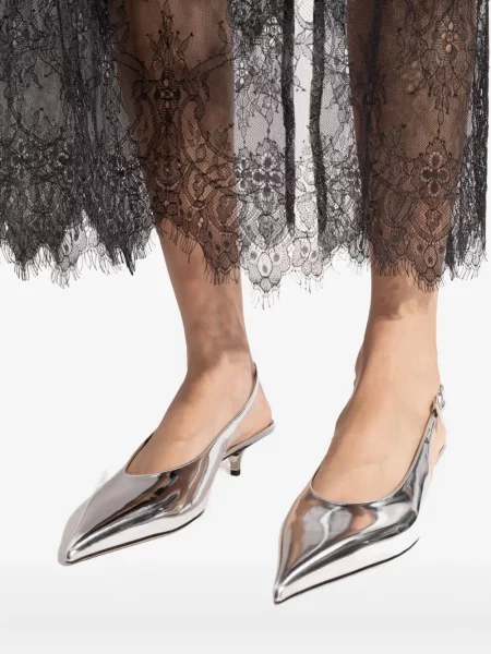 Pantofi cu toc Paris Texas slingback gri