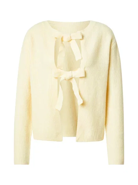 PIECES Geacă tricotată pastel galben