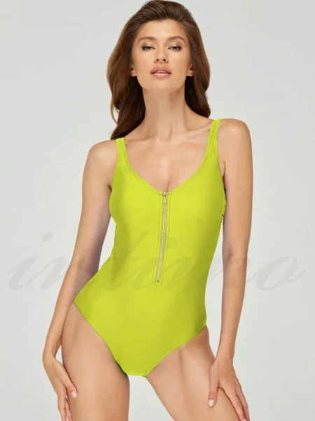 Купальник слитный с уплотнённой чашкой зелений