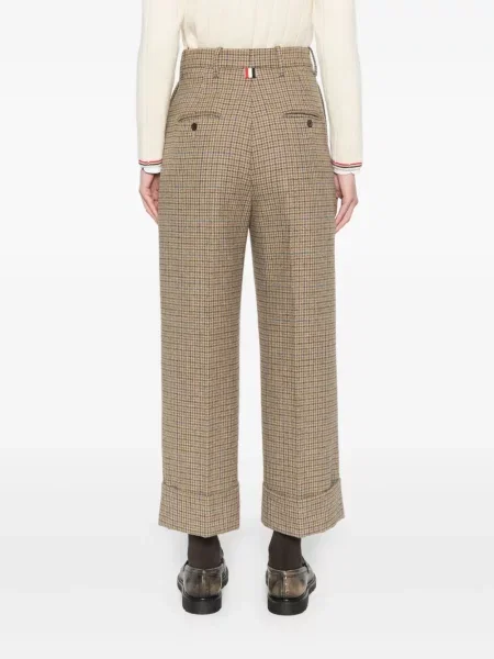 Pantaloni Thom Browne în carouri din tweed