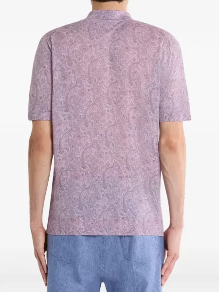 Tricou polo Etro cu model floral violet