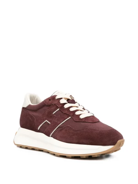 Sneakerși Hogan din piele de căprioară roșu