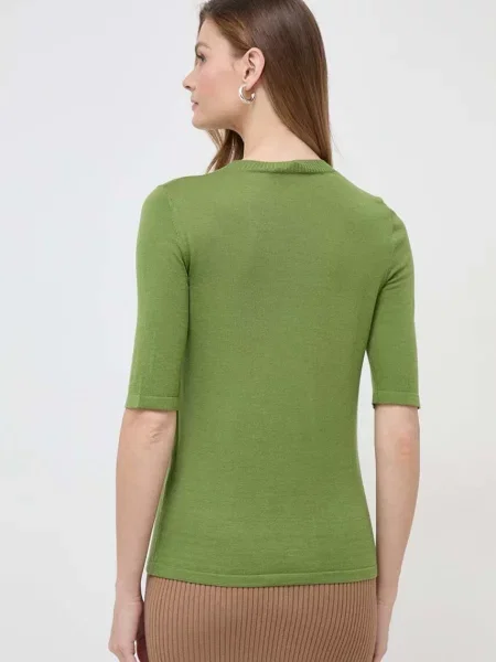 Max Mara Leisure gyapjú póló és kardigán zöld