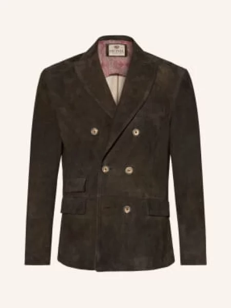 Meindl Kožené Sako Mountbattan Regular Fit tmavě hnědá