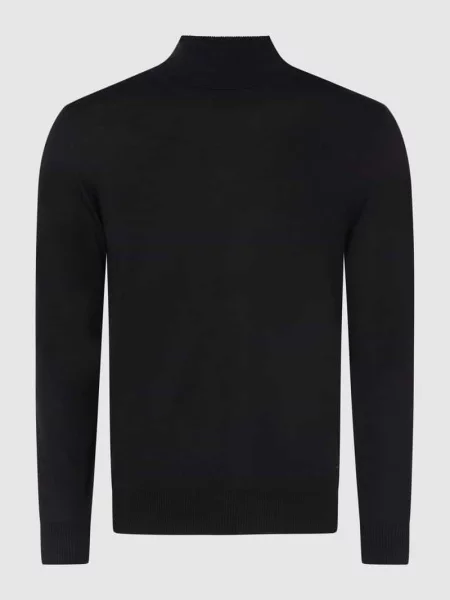 JOOP! sweter z dzianiny merino Donte Mężczyźni wełna ze strzyży jednolity XL czarny