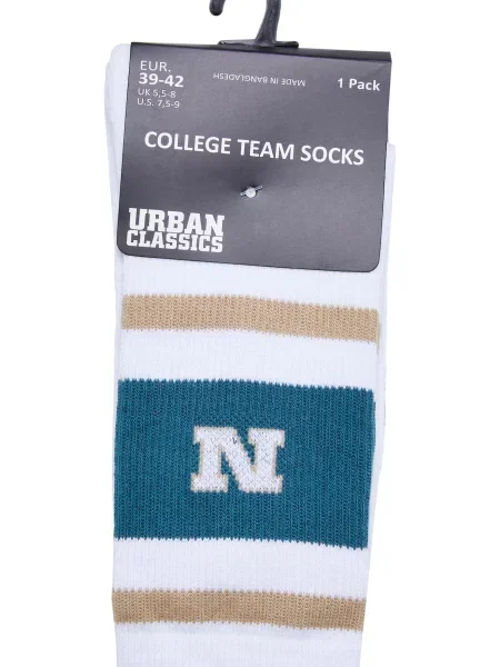 Urban Classics Șosete bej / albastru alb