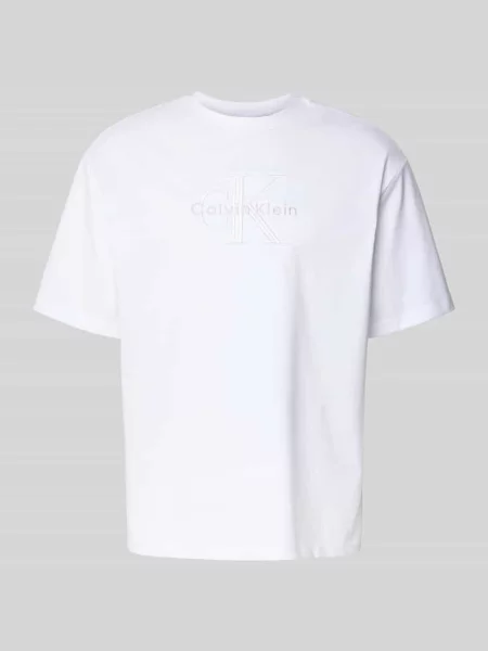 Koszulka Calvin Klein Hi Low Emb Jersey Tee White L biała