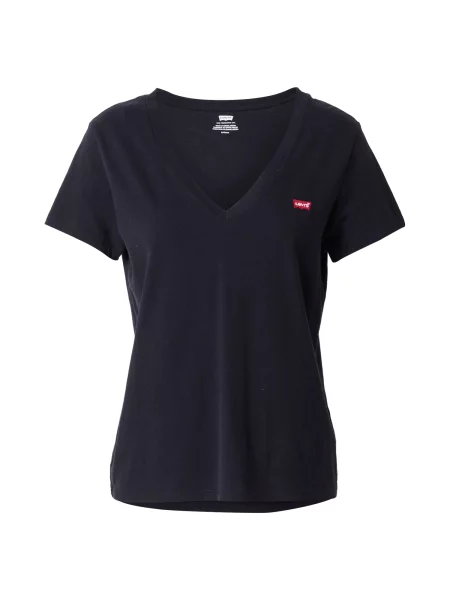 LEVI'S ® Tricou The Perfect V-Neck roși aprins / negru alb
