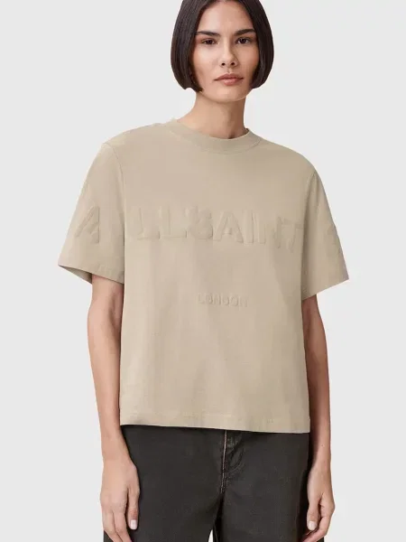 Тениска AllSaints LISA дамска бежово