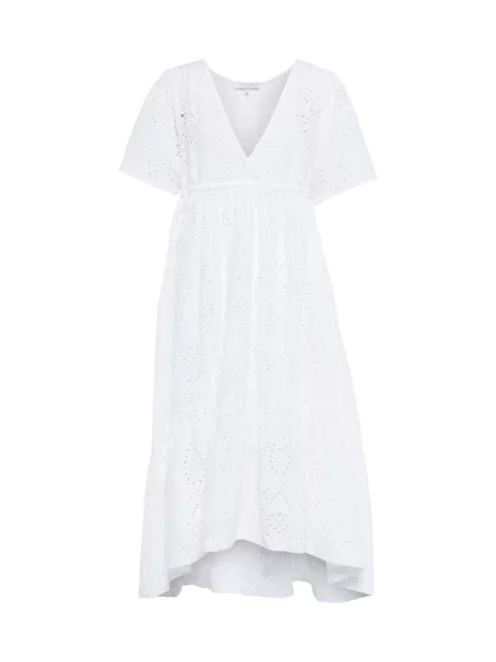 Rochie midi Heidi Klein cu broderie până la genunchi de costum alb