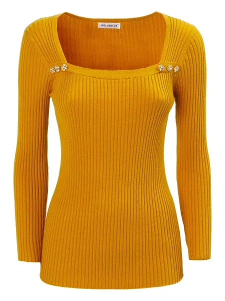 Influencer Pulover curry / închis galben