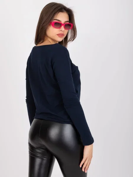 Bluză Fashionhunters lungă albastru