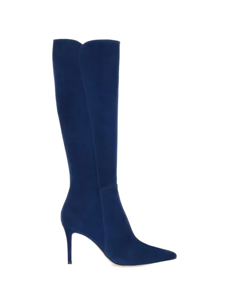 Botine Gianvito Rossi din piele de căprioară albastru
