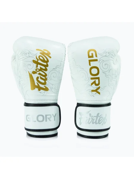 Fairtex Glory Кикбокс състезание тренировъчни боксови ръкавици бели