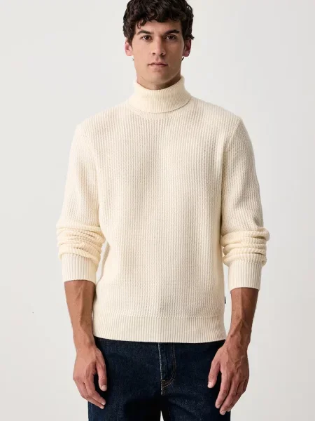 BOSS sweter wełniany H-Fioccolo beżowy