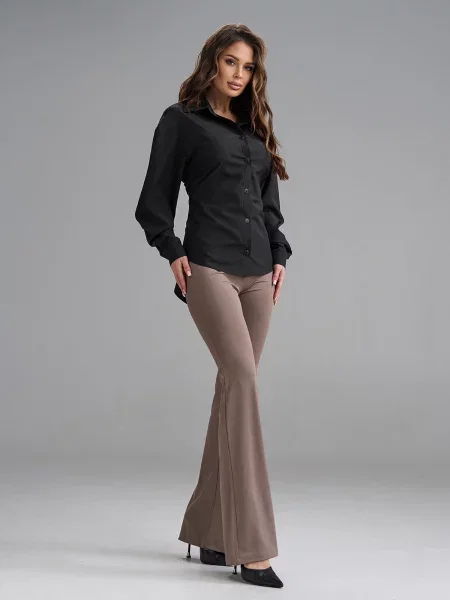 Сорочка повсякденна ISSA Plus комбінований верх чорний