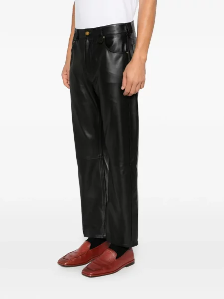 Pantaloni Willy Chavarria din piele negru