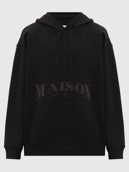 Худі з принтом логотипа Maison Margiela Mm6 чорне