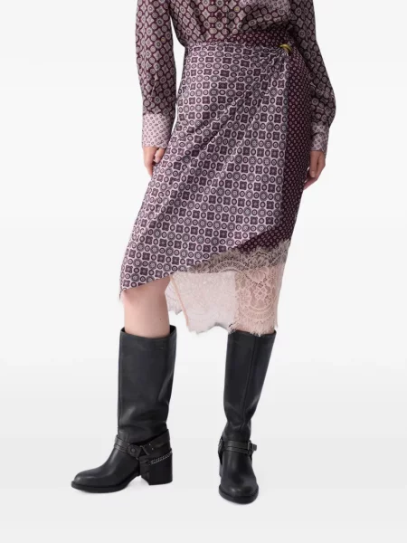 Fustă midi Liu Jo din dantelă violet