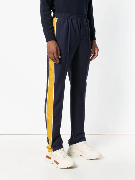 Pantaloni Kenzo cu dungi alergare albastru