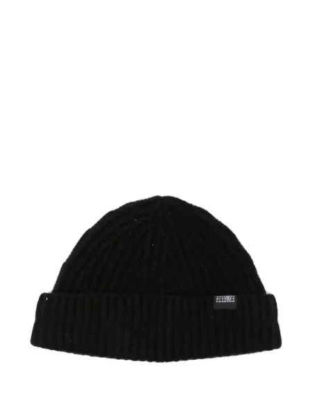 Căciulă Mm6 Maison Margiela tricotate cu autograf negru