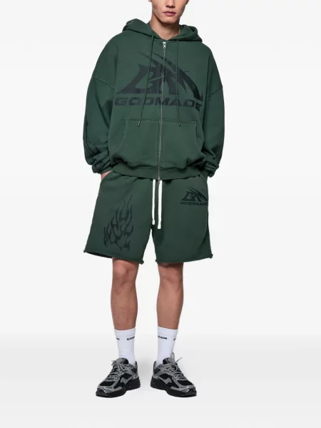 Pantaloni scurți Godmade cu imagine verde