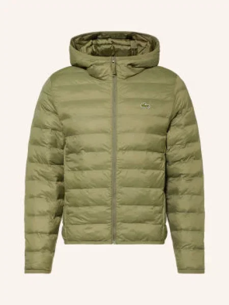 Lacoste Prošívaná Bunda světle zelená