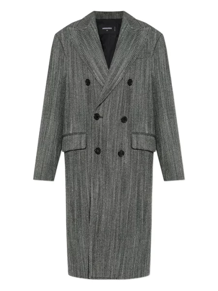 Palton Dsquared2 cu model herringbone gri