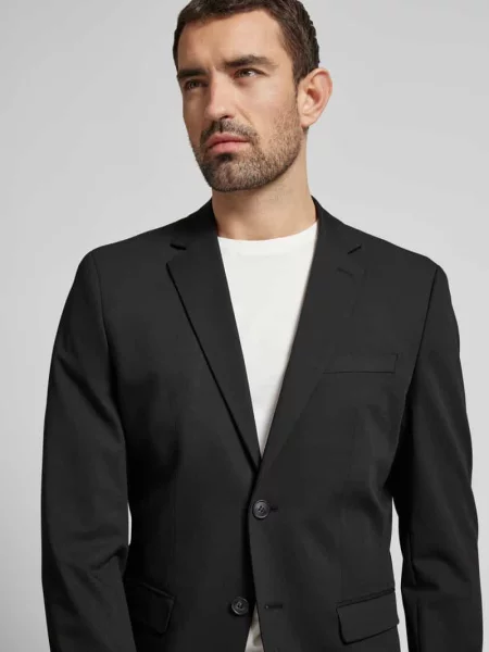 Marynarka na 2 o kroju slim fit z kieszenią z patką Selected Homme czarna