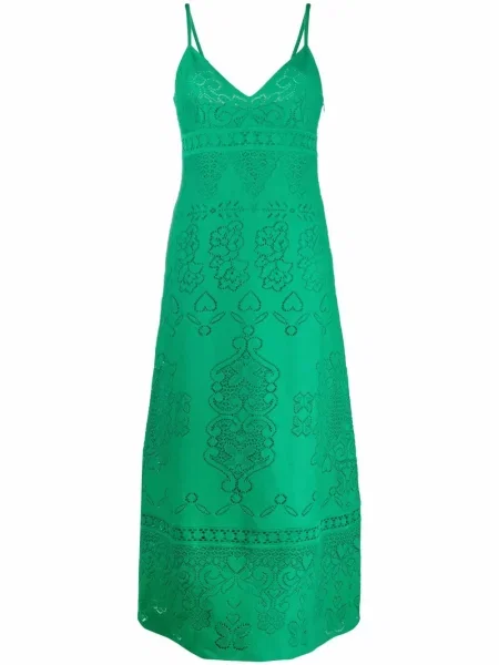 Rochie maxi Valentino Garavani din dantelă lungă de costum verde