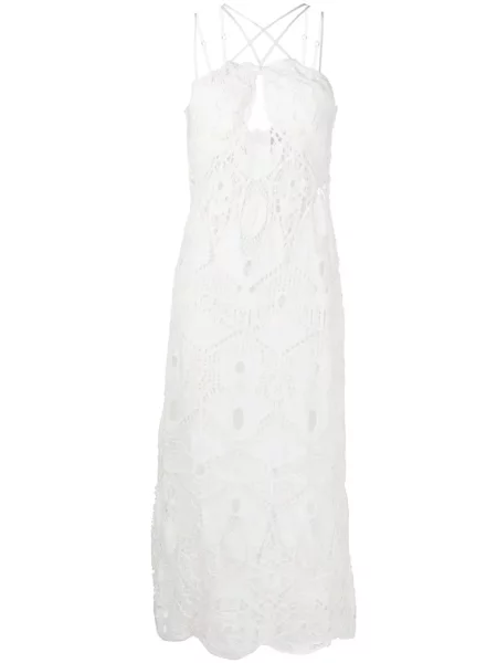 Rochie Cult Gaia din dantelă de costum alb