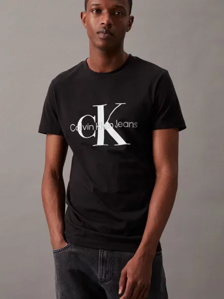 Calvin Klein Jeans Póló Slim Fit fekete