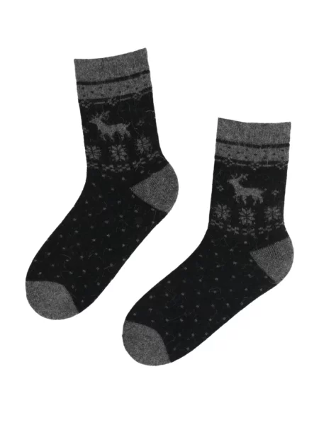 Sokisahtel Κάλτσες SNOWFALL wool socks' μαύρο