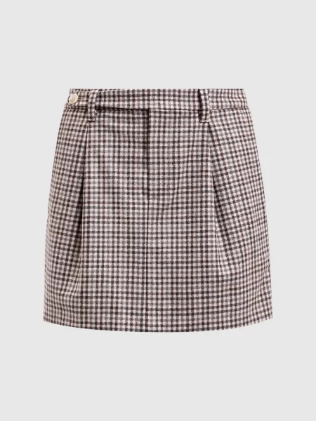 Спідниця міді з вовни в клітинку Brunello Cucinelli